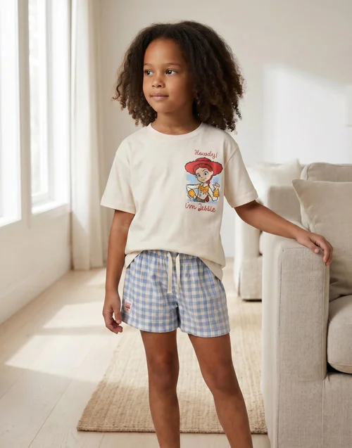 Disney Toy Story Girls White Jessie & Bullseye T-Shirt & Shorts Set (12m-7y) - 1.5-2 Yrs Image 1