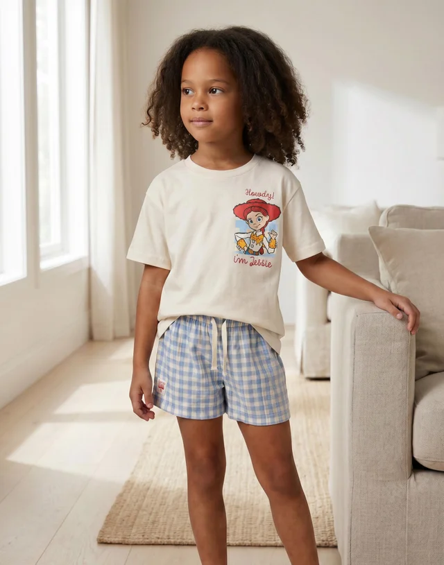 Disney Toy Story Girls White Jessie & Bullseye T-Shirt & Shorts Set (12m-7y)