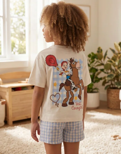 Disney Toy Story Girls White Jessie & Bullseye T-Shirt & Shorts Set (12m-7y) - 1.5-2 Yrs Image 3
