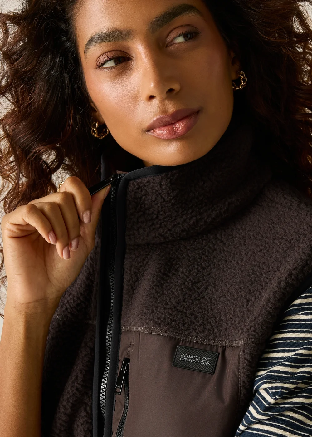Regatta Chocolate Brown Frankie Borg Longline Soft Bodywarmer - 10 Image 6
