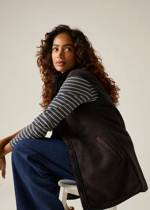 Regatta Chocolate Brown Frankie Borg Longline Soft Bodywarmer - 10 Image 4