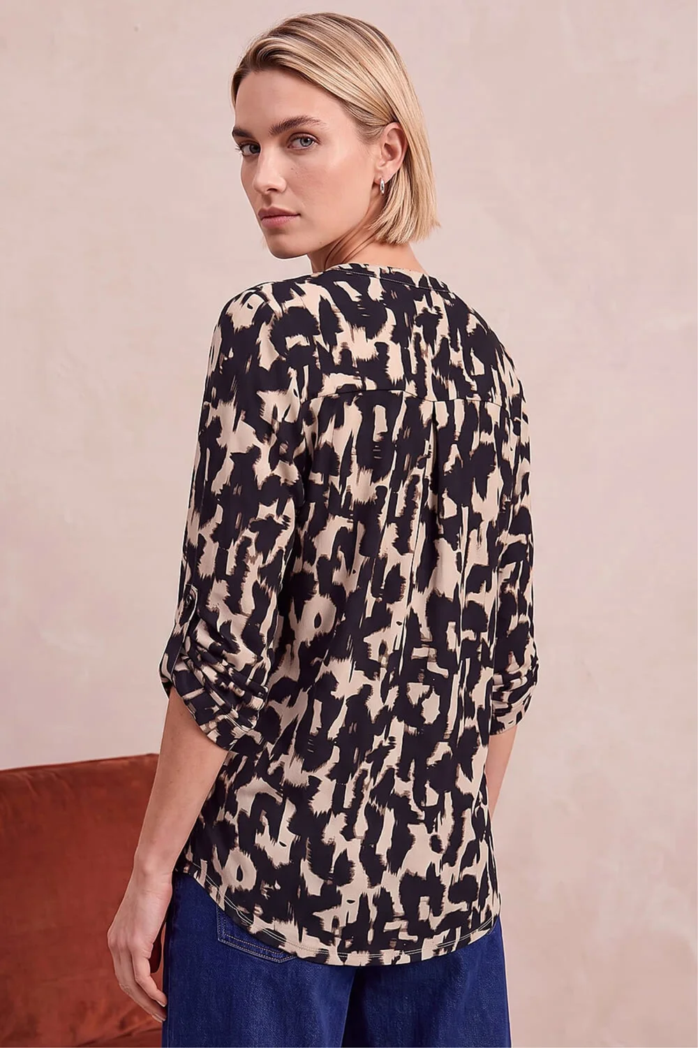 Roman Natural Abstract Ikat Print Shirt - 18 Image 4