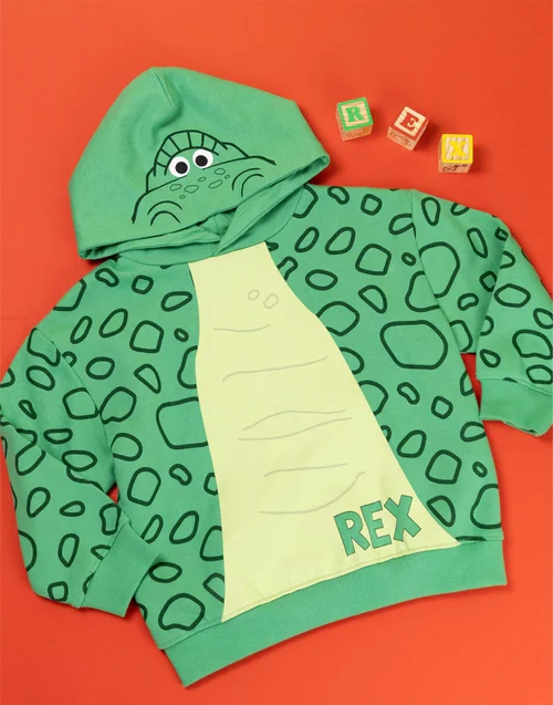 Disney Toy Story Boys Multicoloured Rex Hoodie (12m-7y) - 2-3 Yrs Image 3