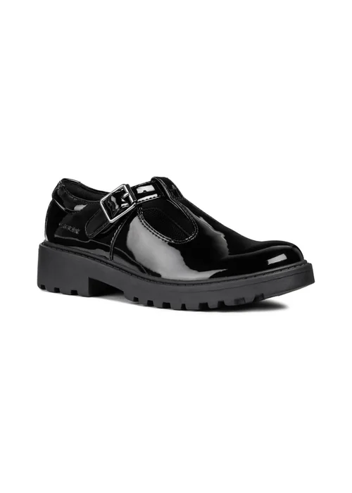 Geox Black Patent Girls J Casey G. E Buckle Shoe (Younger 10 - 12.5) - 11.5 Infants Image 2