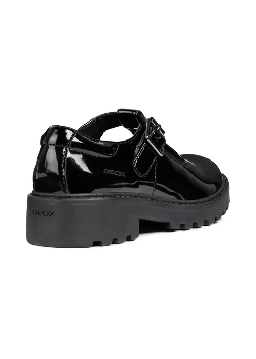 Geox Black Patent Girls J Casey G. E Buckle Shoe (Younger 10 - 12.5) - 11.5 Infants Image 3