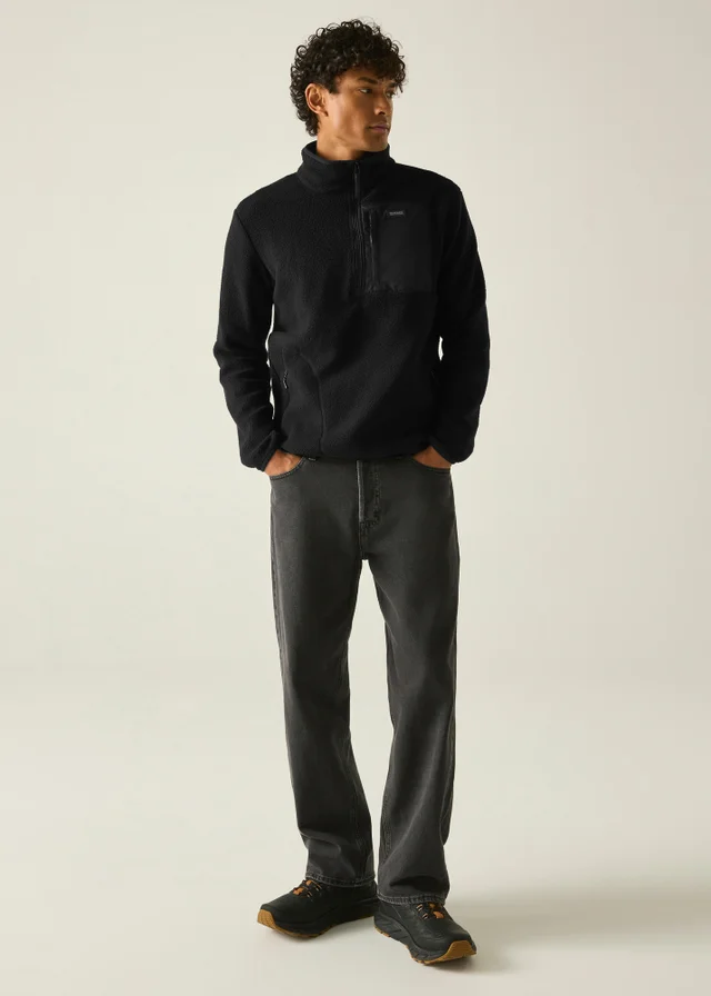 Regatta Black Frankie Borg Half Zip Lightweight Fleece