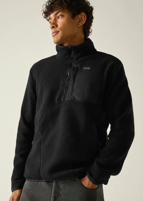 Regatta Black Frankie Borg Half Zip Lightweight Fleece - L Image 4