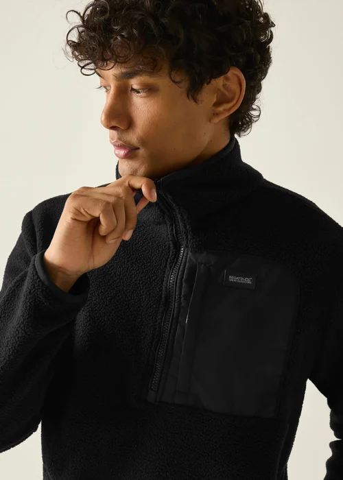 Regatta Black Frankie Borg Half Zip Lightweight Fleece - L Image 5