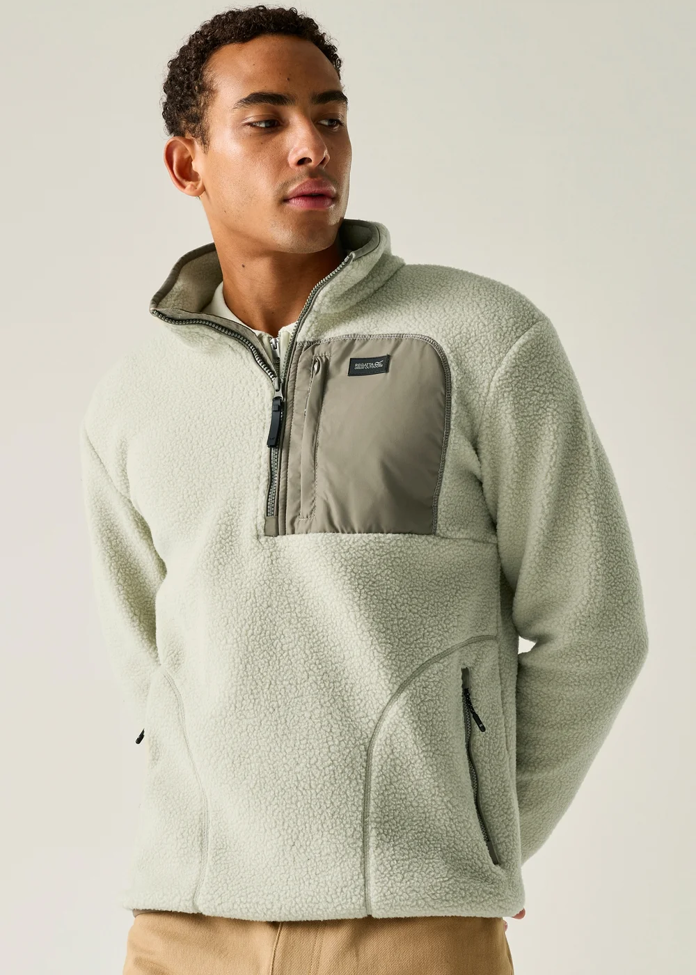 Regatta Olive Frankie Borg Half Zip Lightweight Fleece - 2XL Image 2