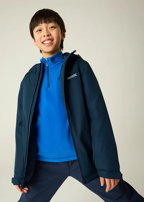 Regatta Navy Hurdle Isotex Waterproof Jacket (3-13 years) - 3-4 Yrs Image 5