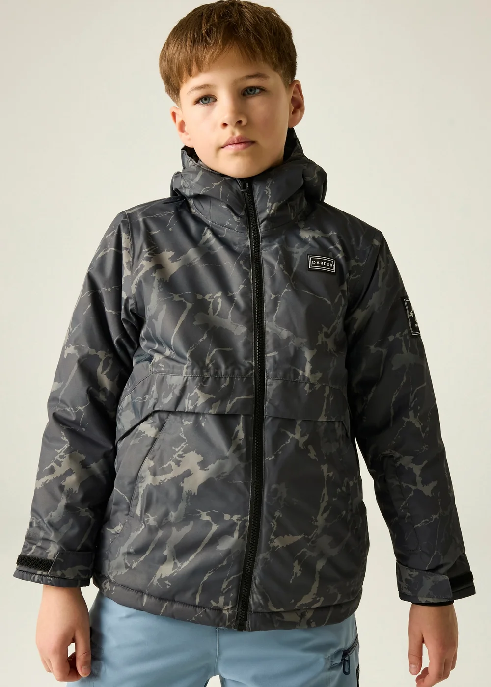 Dare 2b Black/Grey Wing It Waterproof Jacket (3-13 years) - 7-8 Yrs Image 1