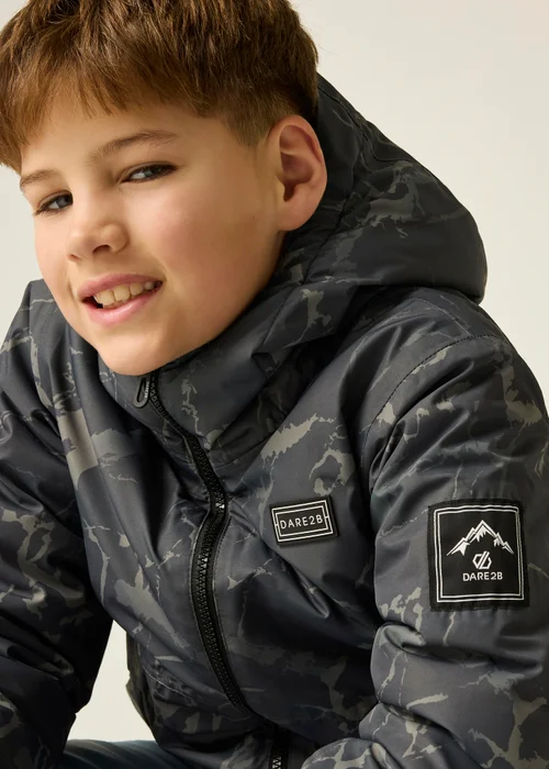 Dare 2b Black/Grey Wing It Waterproof Jacket (3-13 years) - 7-8 Yrs Image 5