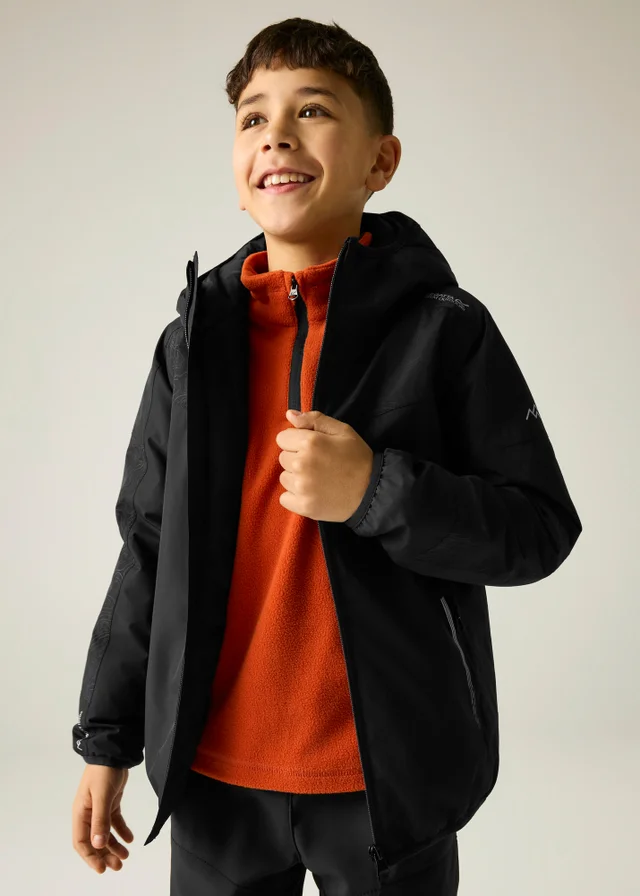 Regatta Black Illuma Reflective Isotex Waterproof Jacket (3-13 years)