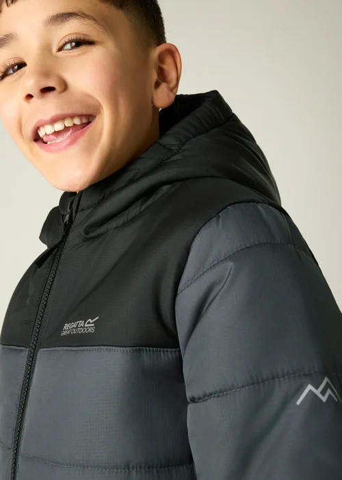 Regatta Black/Grey Lofthouse Insulated Jacket (3-13 years) - 7-8 Yrs Image 6
