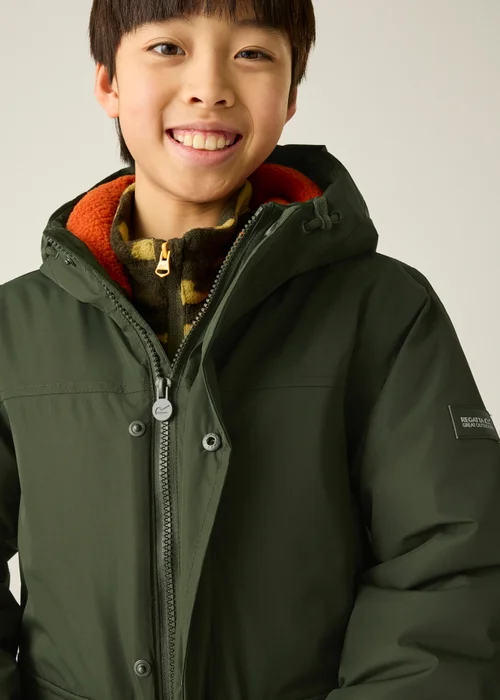 Regatta Khaki Farbank II Isotex Waterproof Jacket (3-13 years) - 11-12 Yrs Image 6
