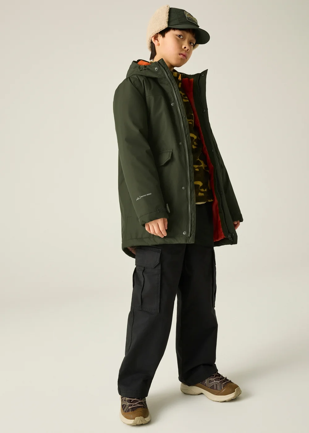 Regatta Khaki Farbank II Isotex Waterproof Jacket (3-13 years) - 11-12 Yrs Image 5