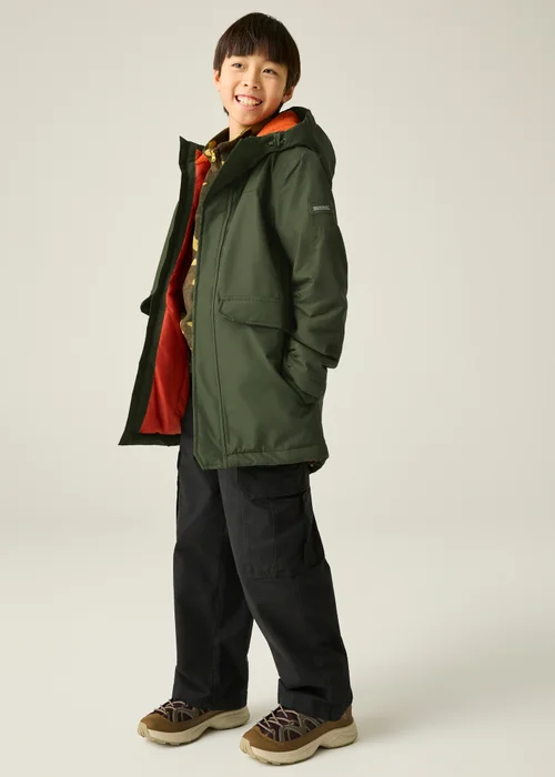 Regatta Khaki Farbank II Isotex Waterproof Jacket (3-13 years) - 11-12 Yrs Image 1
