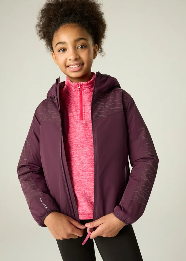 Regatta Aubergine Illuma Reflective Isotex Waterproof Jacket (3-13 years)
