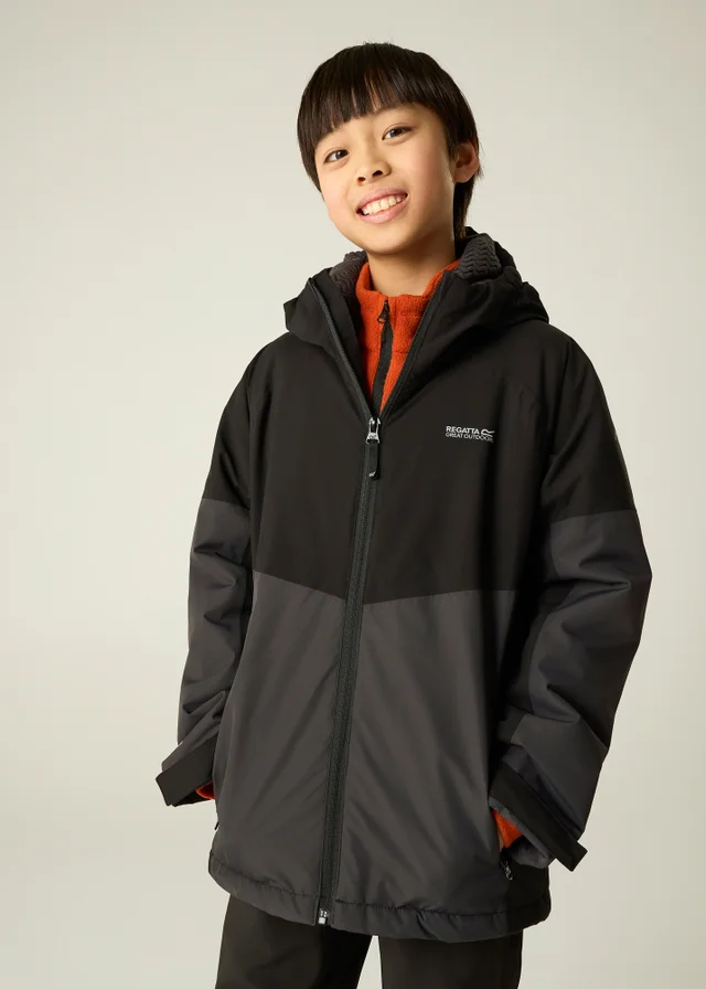 Regatta Black/Grey Hillain Isotex Waterproof Jacket (3-13 years)
