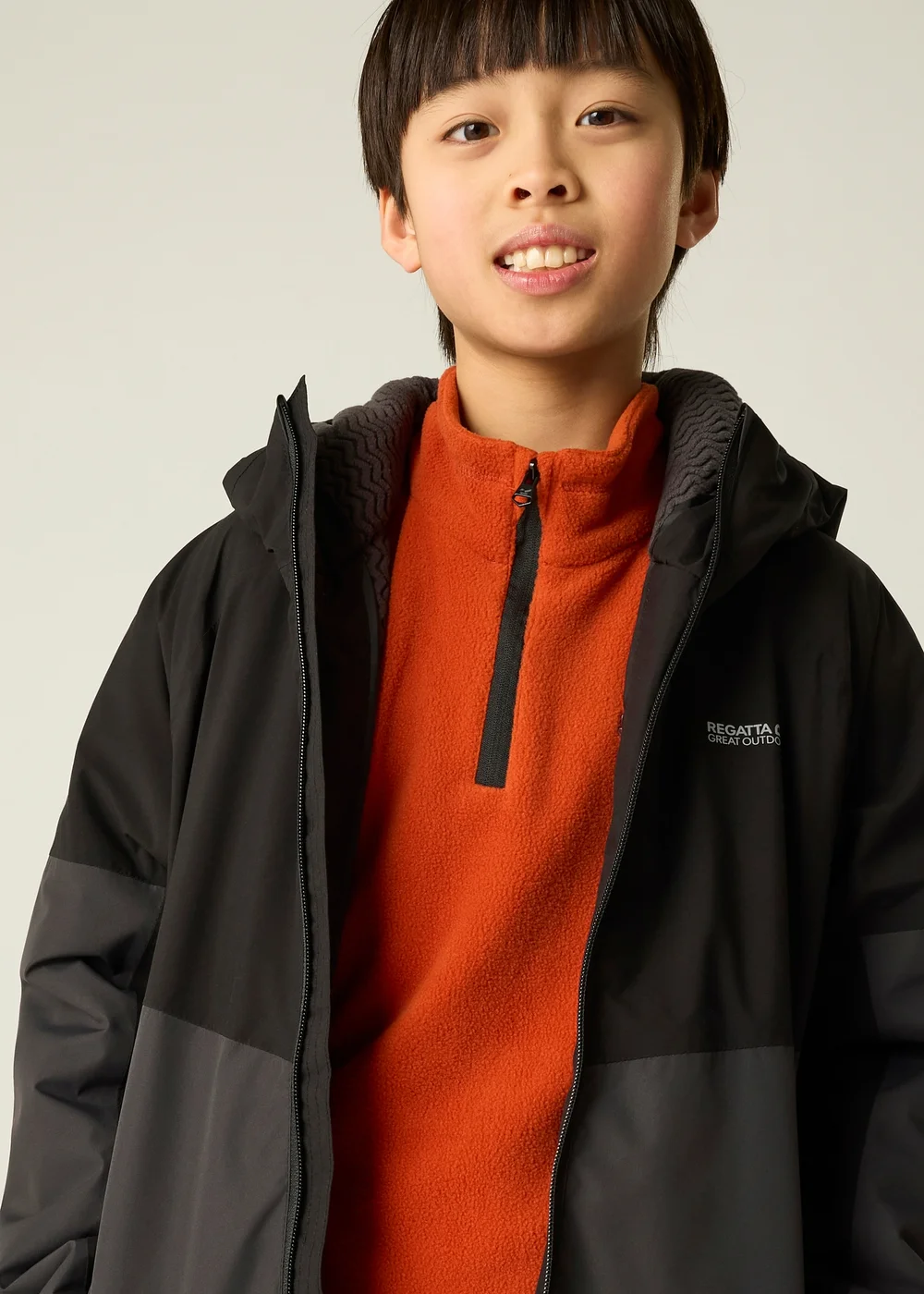 Regatta Black/Grey Hillain Isotex Waterproof Jacket (3-13 years) - 9-10 Yrs Image 6