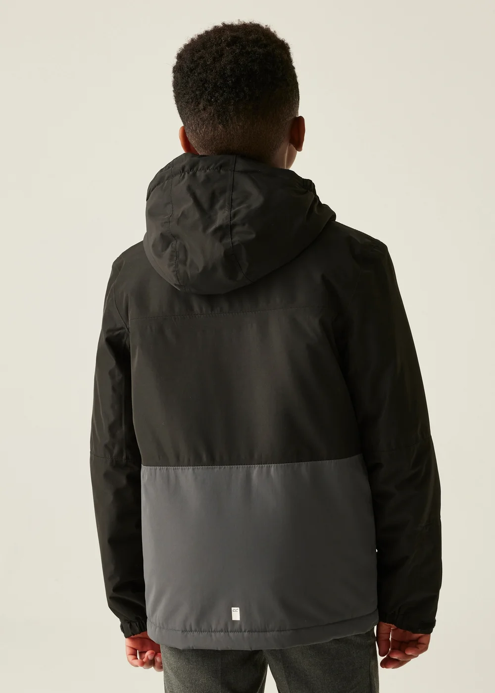 Regatta Black/Grey Beamz Isotex Waterproof Jacket (3-13 years) - 9-10 Yrs Image 3