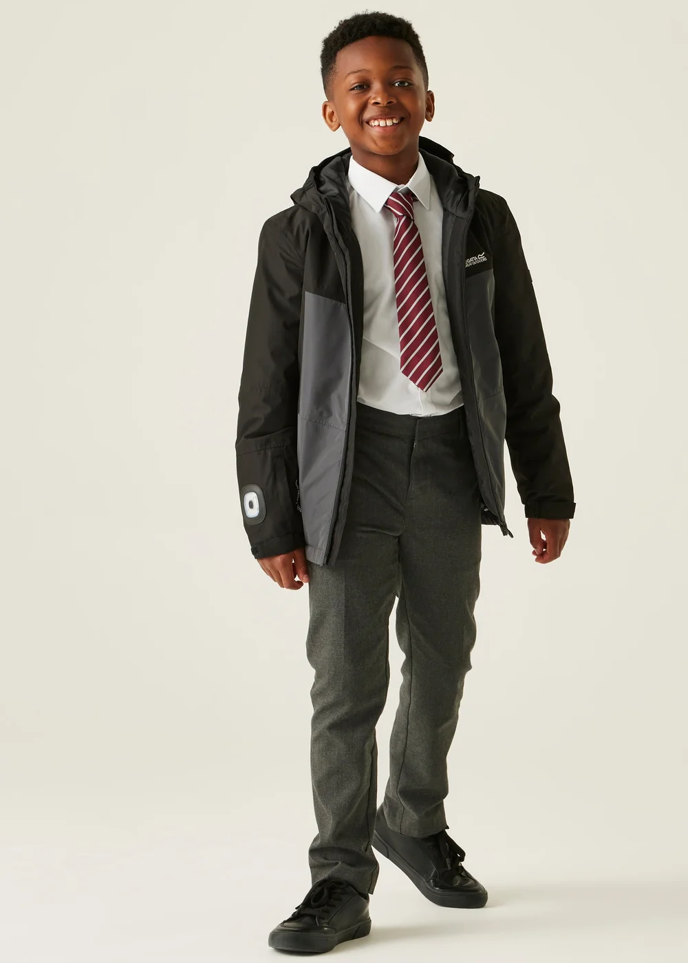 Regatta Black/Grey Beamz Isotex Waterproof Jacket (3-13 years) - 9-10 Yrs Image 4