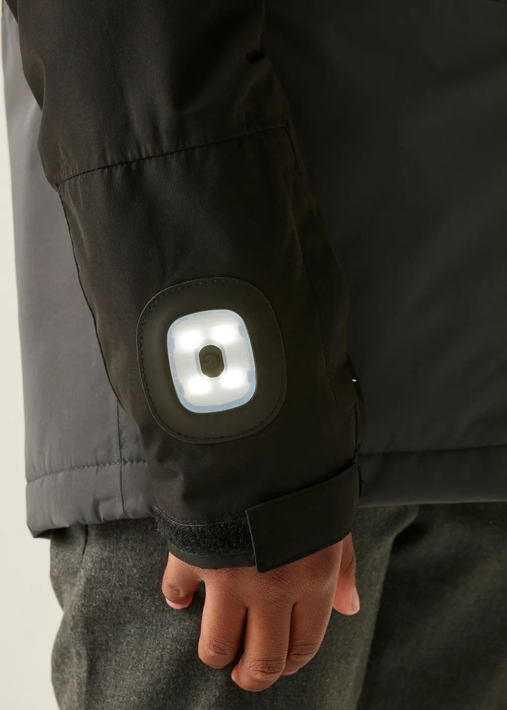 Regatta Black/Grey Beamz Isotex Waterproof Jacket (3-13 years) - 9-10 Yrs Image 6