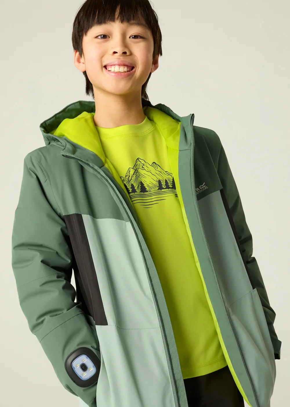 Regatta Forest Green Beamz Isotex Waterproof Jacket (3-13 years) - 3-4 Yrs Image 5