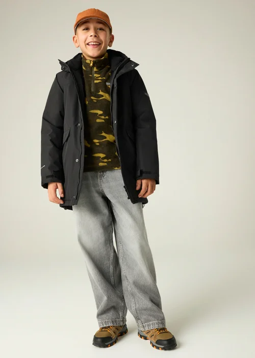 Regatta Black Farbank II Isotex Waterproof Jacket (3-13 years) - 5-6 Yrs Image 3