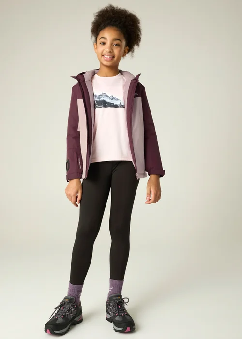 Regatta Pale Pink Beamz Isotex Waterproof Jacket (3-13 years) - 7-8 Yrs Image 3