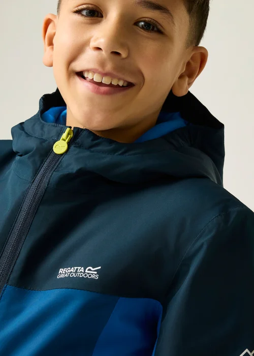 Regatta Navy Beamz Isotex Waterproof Jacket (3-13 years) - 7-8 Yrs Image 5