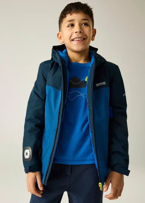 Regatta Navy Beamz Isotex Waterproof Jacket (3-13 years) - 7-8 Yrs Image 1