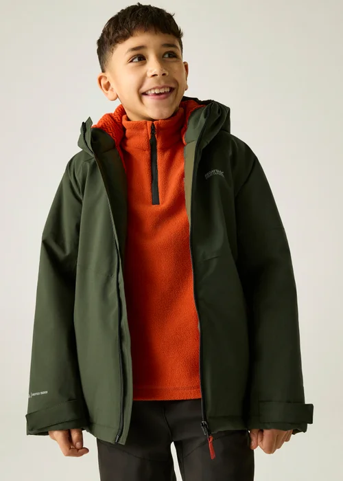 Regatta Khaki Hillain Isotex Waterproof Jacket (3-13 years) - 3-4 Yrs Image 1