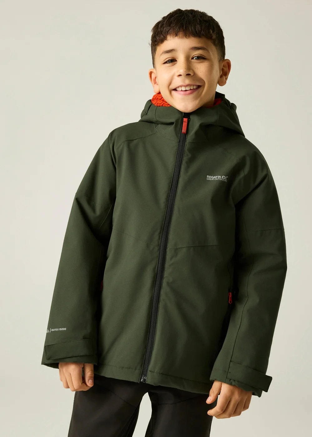 Regatta Khaki Hillain Isotex Waterproof Jacket (3-13 years) - 3-4 Yrs Image 4