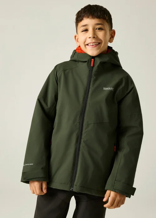Regatta Khaki Hillain Isotex Waterproof Jacket (3-13 years) - 3-4 Yrs Image 4