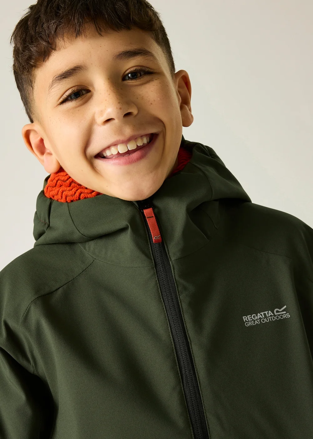 Regatta Khaki Hillain Isotex Waterproof Jacket (3-13 years) - 3-4 Yrs Image 5
