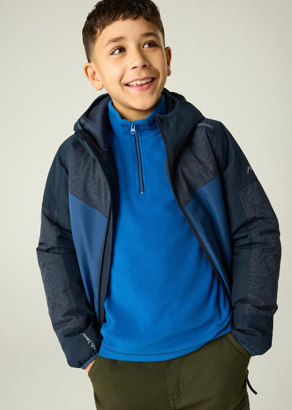 Regatta Navy Illuma Reflective Isotex Waterproof Jacket (3-13 years) - 13 Yrs Image 1
