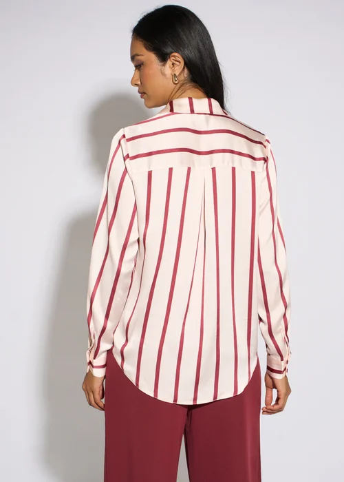 Gini London Burgundy Stripe loose Fit Shirt - 10 Image 2
