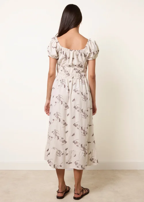 Blue Vanilla Stone Embroidery Milkmaid Midi Dress - M Image 4