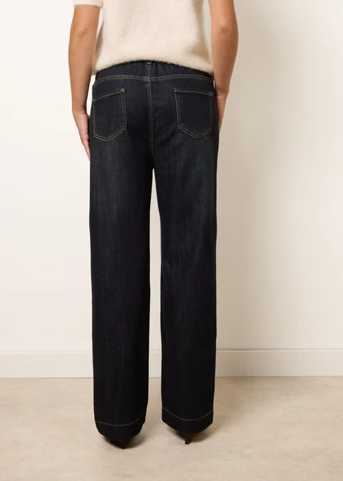 Blue Vanilla Navy Elasticated Waist Jeans With Tie - M Image 4
