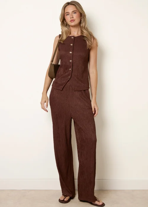 Blue Vanilla Brown Wide Leg Trousers - M Image 1