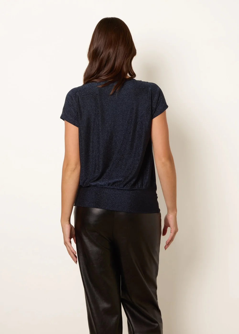 Blue Vanilla Navy Cowl Neck Draped Top - M/L Image 4