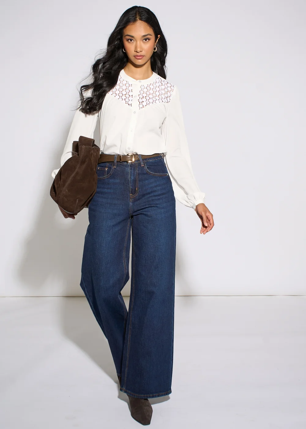 Gini London White Long Sleeve Broderie Cotton Top Blouse - 12 Image 1