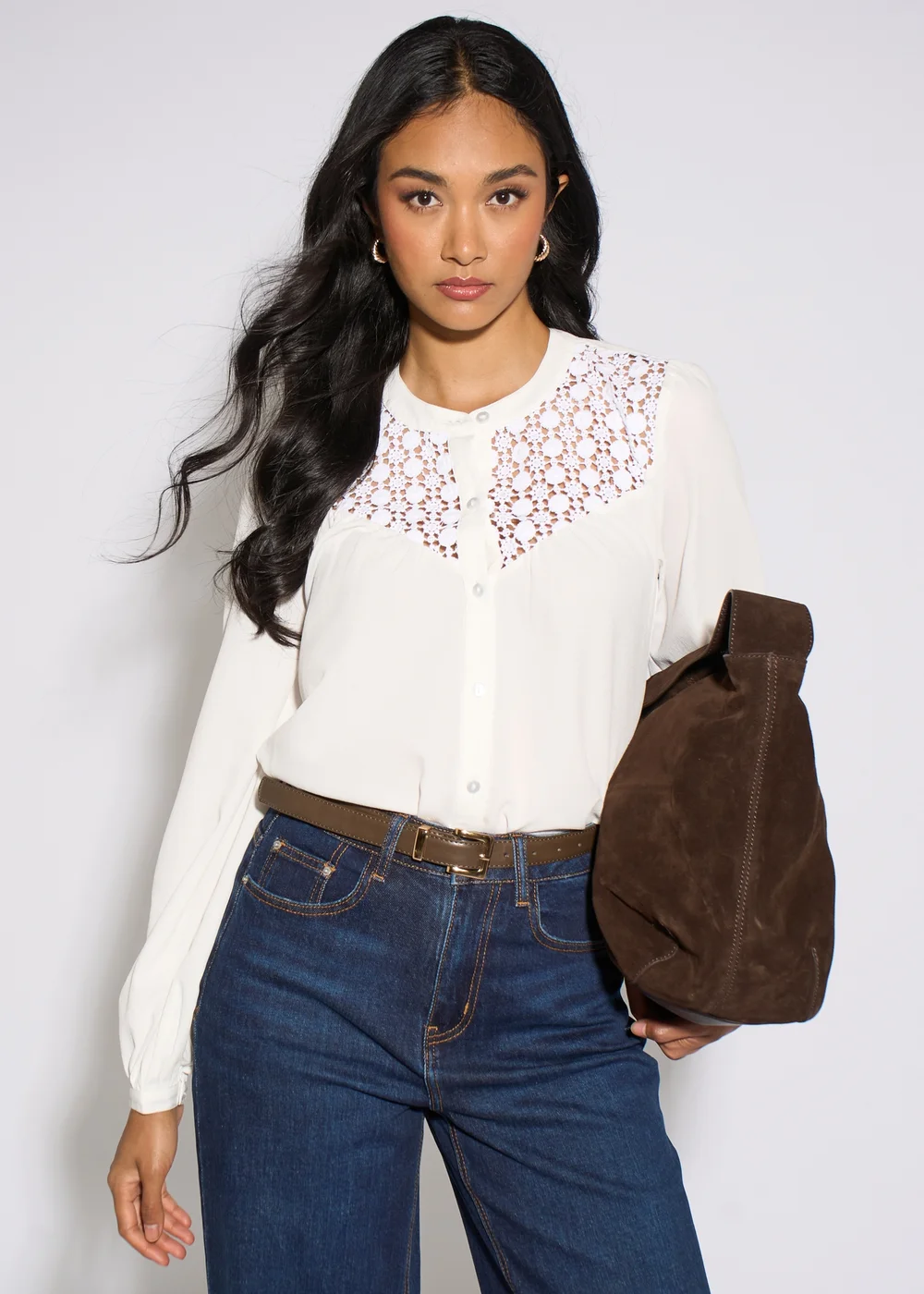 Gini London White Long Sleeve Broderie Cotton Top Blouse - 12 Image 3