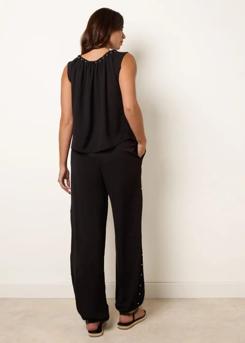 Blue Vanilla Black Studded Detailed Balloon Trouser Set - S/M Image 4