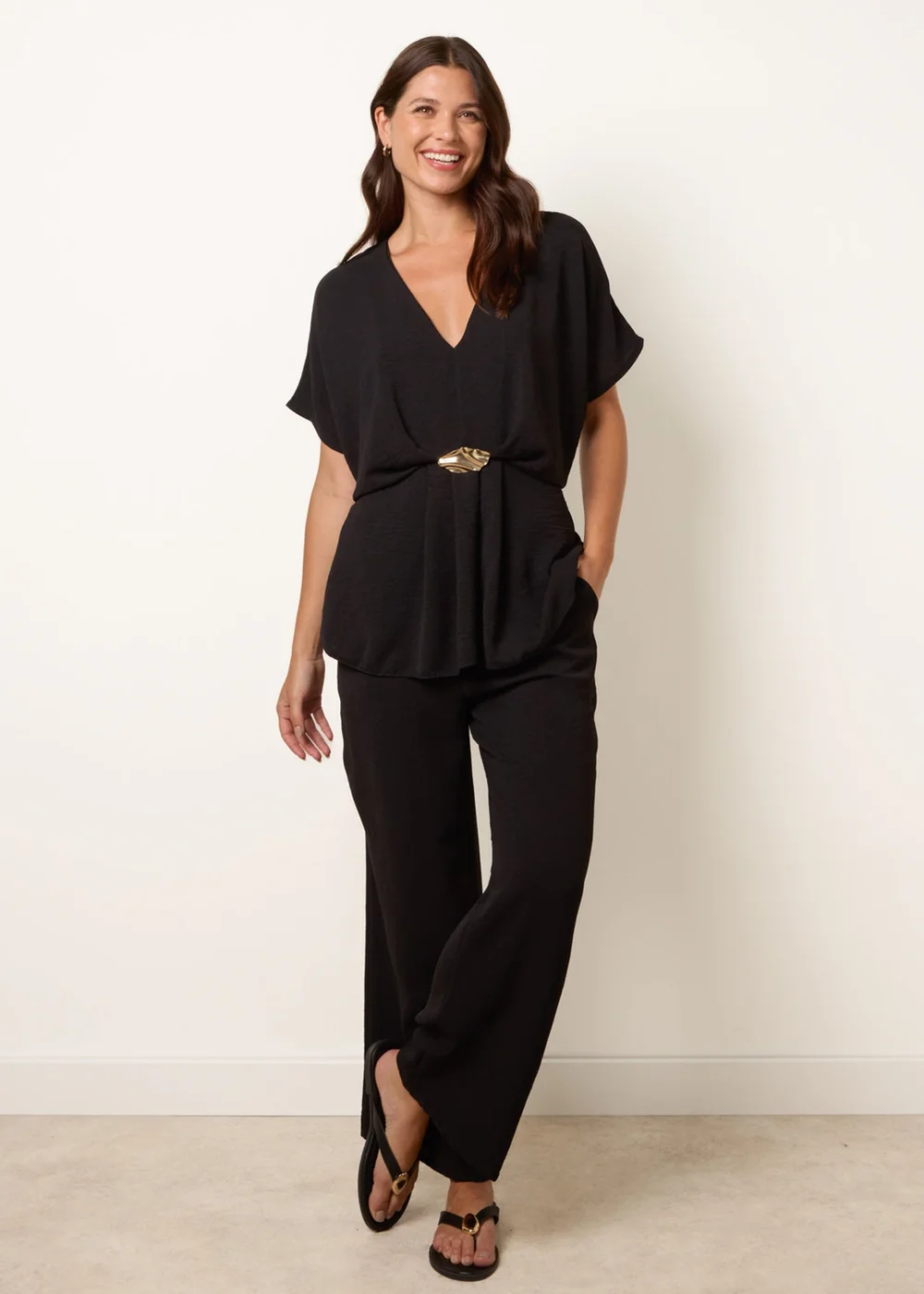 Blue Vanilla Black Two Piece Buckle Trouser Set - S/M Image 1