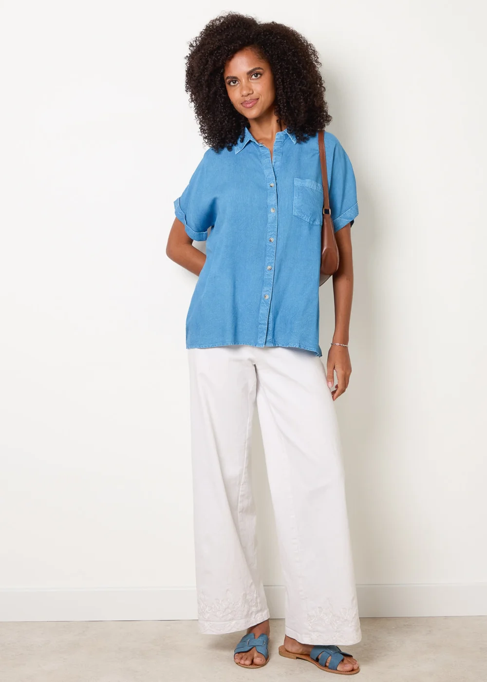 Blue Vanilla Blue Button Front Shirt - S Image 2