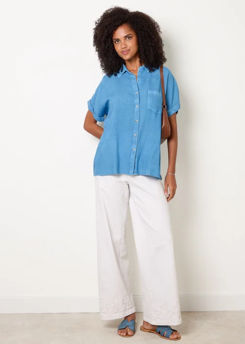 Blue Vanilla Blue Button Front Shirt - S Image 2