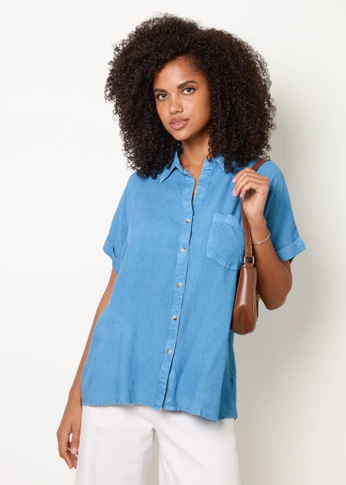 Blue Vanilla Blue Button Front Shirt - S Image 1