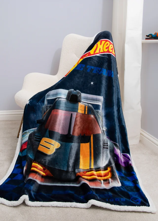 Hot Wheels Motorway Sherpa Back Fleece Blanket